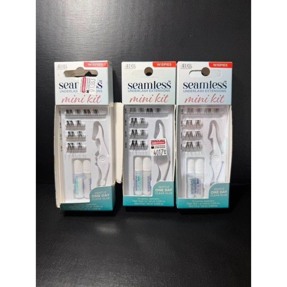 Ardell Wispies Underlash Mini Kits • 3‑Pack – Clear Glue + Seal
